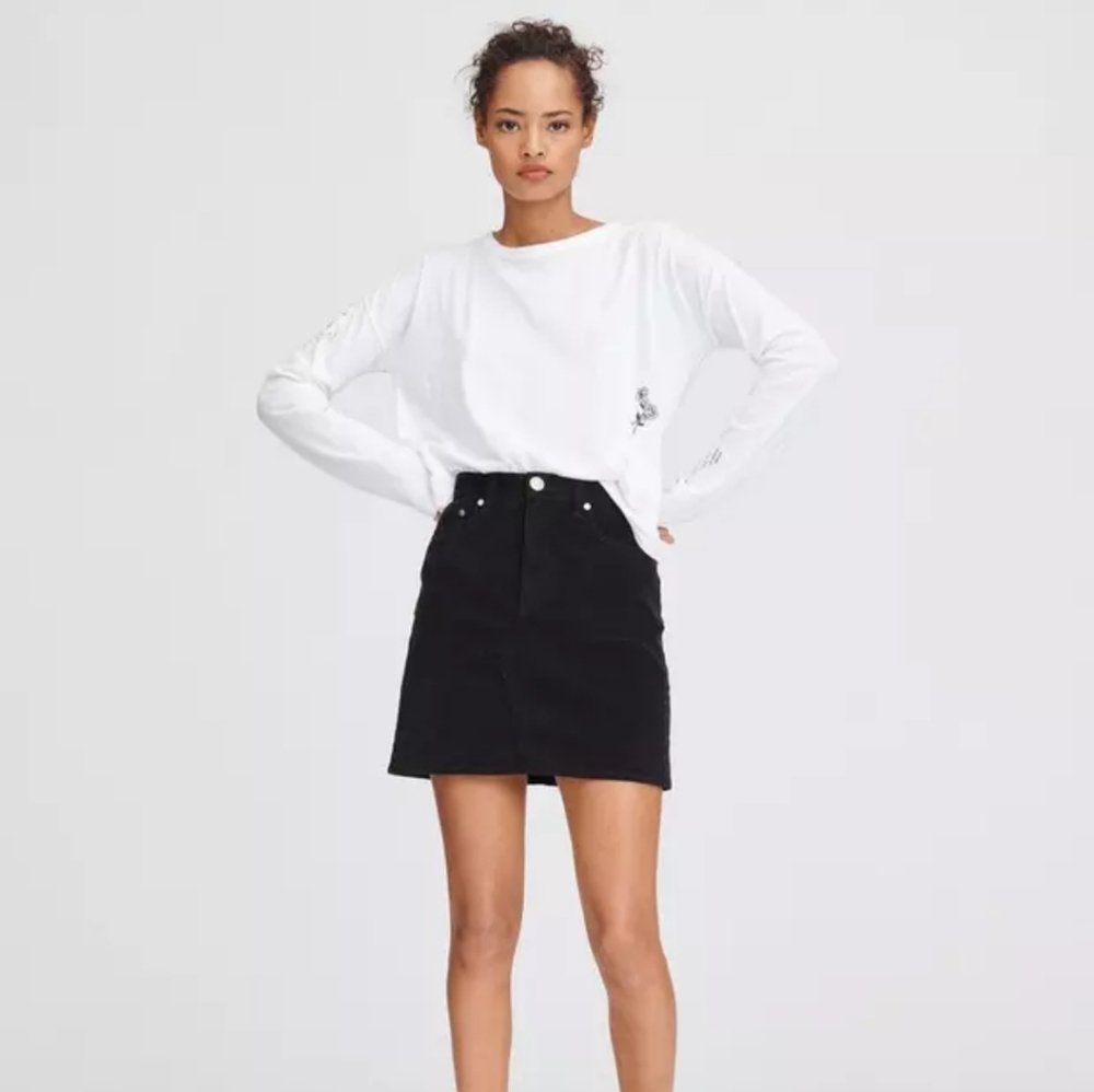 Rag & Bone Women's Black Denim Jean Skirt 24